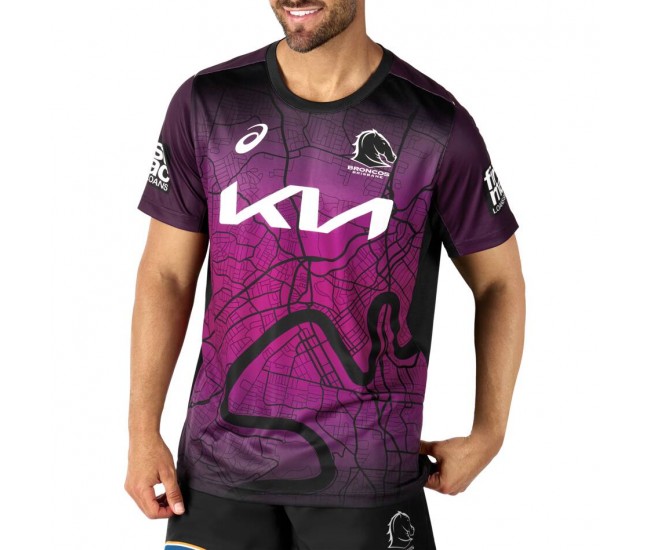 Brisbane Broncos 2024 Mens Black Training Tee