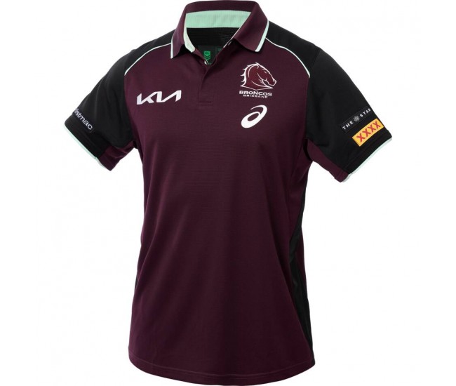Brisbane Broncos 2025 Mens Maroon Training Polo