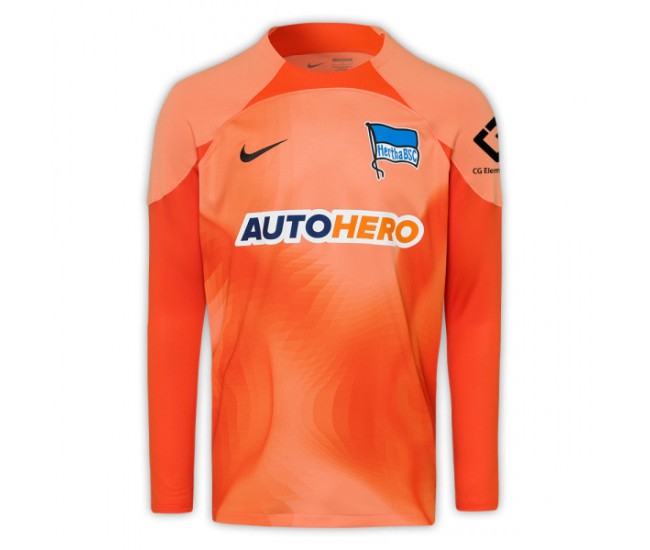 Hertha BSC Mens Orange Goalkeeper Jersey 2022-23