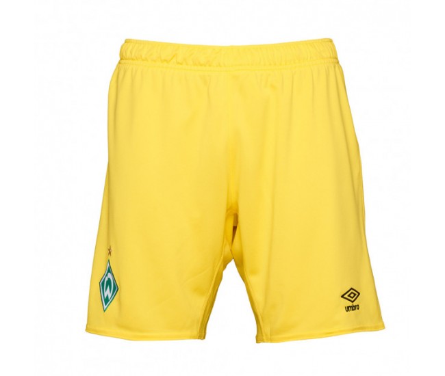 SV Werder Bremen Mens Yellow Goalkeeper Shorts 2022-23