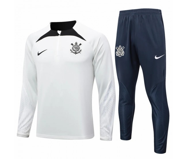 Corinthians Mens White Training Technical Football Tracksuit 2024-25