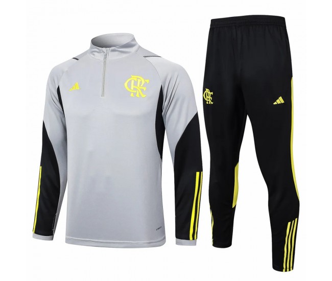 CR Flamengo Mens Gray Training Technical Football Tracksuit 2024-25