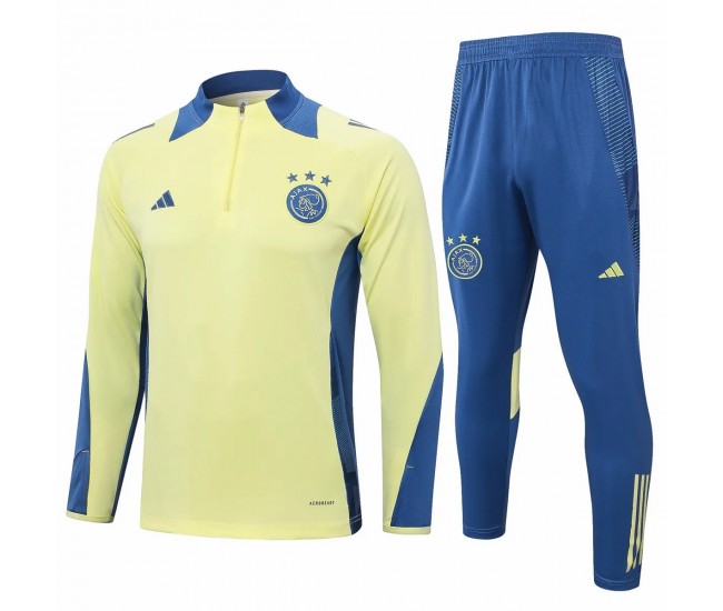 AFC Ajax Mens Yellow Training Technical Football Tracksuit 2024-25
