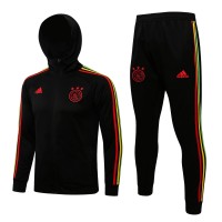 Ajax Amsterdam Black Hooded Presentation Football Tracksuit 2021-22