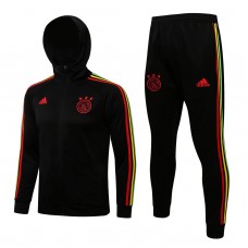 Ajax Amsterdam Black Hooded Presentation Football Tracksuit 2021-22
