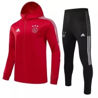 Ajax Amsterdam Red Hooded Presentation Football Tracksuit 2021-22