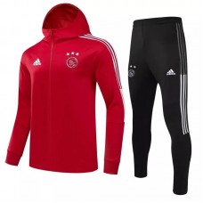 Ajax Amsterdam Red Hooded Presentation Football Tracksuit 2021-22