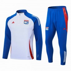 Olympique Lyonnais Mens White Training Technical Football Tracksuit 2024-25