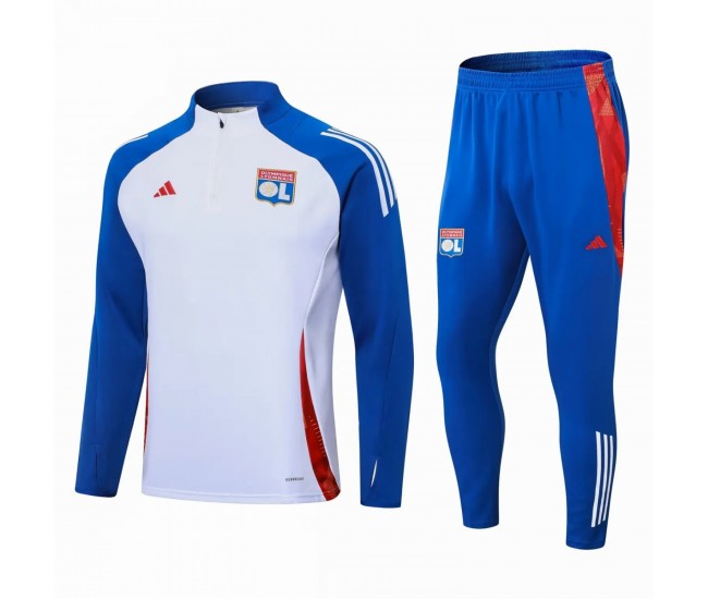 Olympique Lyonnais Mens White Training Technical Football Tracksuit 2024-25 Olympique Lyonnais Mens White Training Technical Football Tracksuit 2024-25