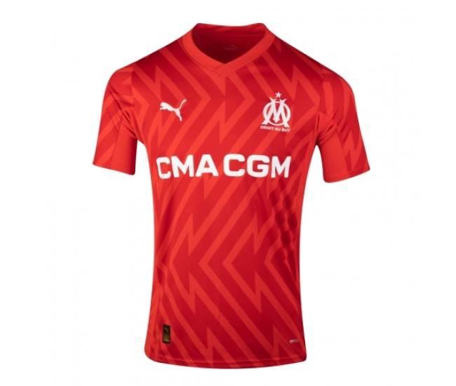 Olympique de Marseille Men's  Red Goalkeeper Jersey 2023-24