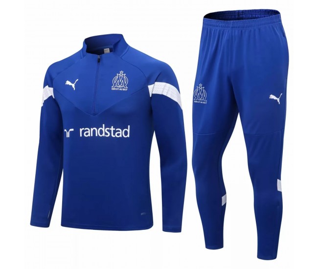 Olympique Marseille Blue Training Technical Football Tracksuit 2022-23 Olympique Marseille Blue Training Technical Football Tracksuit 2022-23
