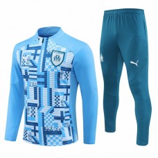 Olympique Marseille Mens Blue Training Technical Football Tracksuit 2024-25