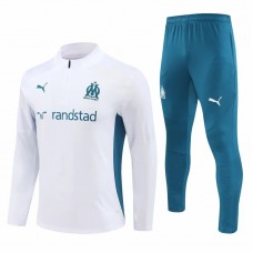 Olympique Marseille Mens White Training Technical Football Tracksuit 2024-25