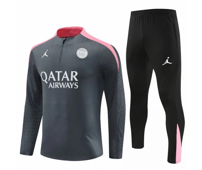 PSG Jordan Mens Grey Training Technical Football Tracksuit 2024-25