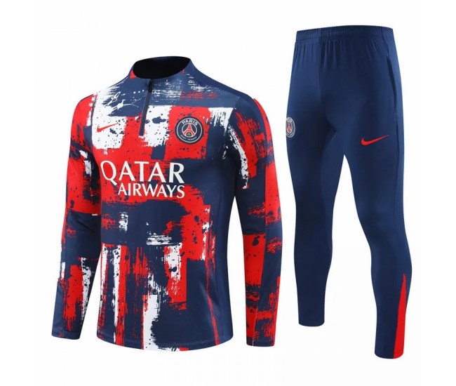 PSG Jordan Mens Red Training Technical Football Tracksuit 2024-25