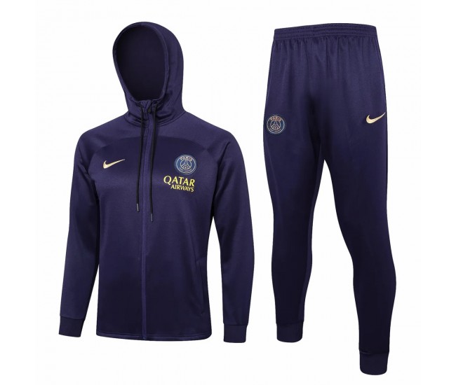 PSG Navy Hooded Presentation Football Tracksuit 23-24