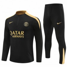 PSG Mens Black Training Technical Football Tracksuit 2024-25