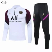 PSG Training Technical Soccer Tracksuit White Purple Kids 2020 2021