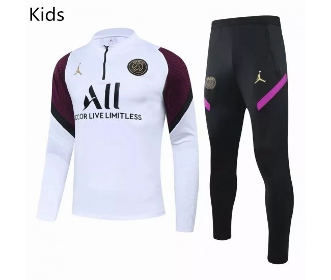 PSG Training Technical Soccer Tracksuit White Purple Kids 2020 2021