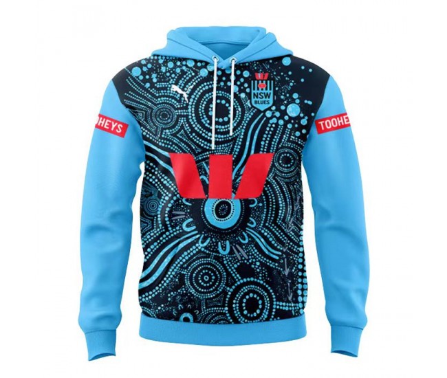 NSW Blues State Of Origin 2024 Mens Indigenous Hoodie