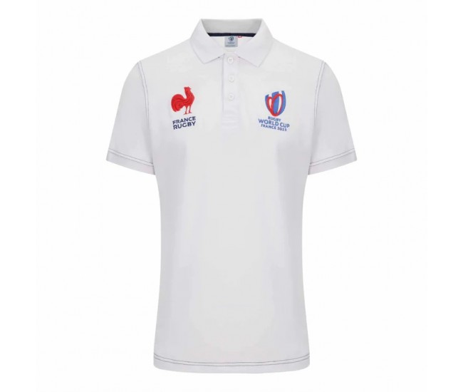 France Rugby Rwc 2023 Mens Cotton White Polo
