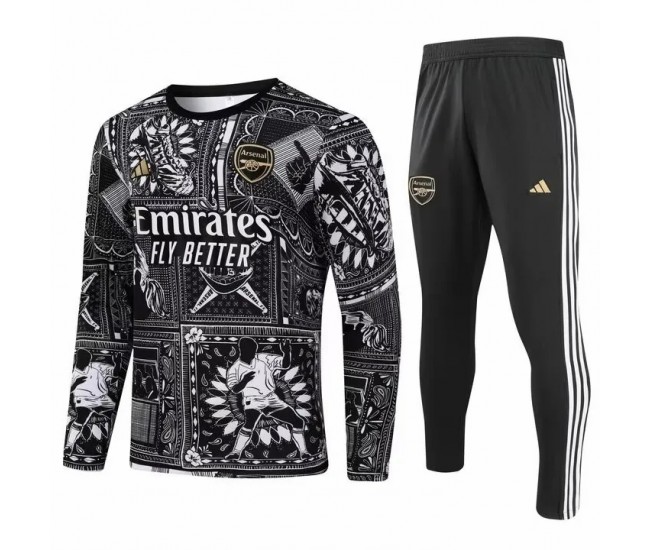 Arsenal FC Black Training Technical Football Tracksuit 23-24