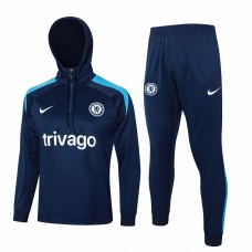 Chelsea Mens Navy Training Hooded Technical Football Tracksuit 24-25