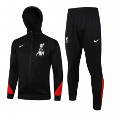 Liverpool FC Mens Black Training Hooded Presentation Football Tracksuit 24-25
