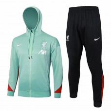 Liverpool FC Mens Green Training Hooded Presentation Football Tracksuit 24-25