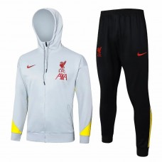 Liverpool FC Mens White Training Hooded Presentation Football Tracksuit 24-25