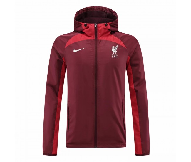 LFC Burgundy Windrunner Football Jacket 2022-23