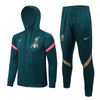Liverpool FC Green Hooded Presentation Football Tracksuit 2021-22