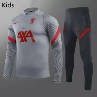 Liverpool FC Grey Training Technical Soccer Tracksuit Kids Light Grey 2020 2021