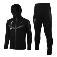 Liverpool Hoodie Presentation Tracksuit Black 2021-22