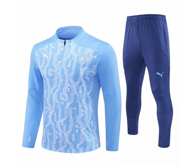 Manchester City FC Mens Blue Training Technical Football Tracksuit 24-25 Manchester City FC Mens Blue Training Technical Football Tracksuit 24-25