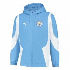 Manchester City Mens Pre Match Anthem Full Zip Hoodie Jacket 23-24