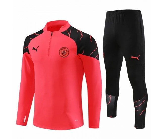 Manchester City FC Red Training Technical Football Tracksuit 23-24