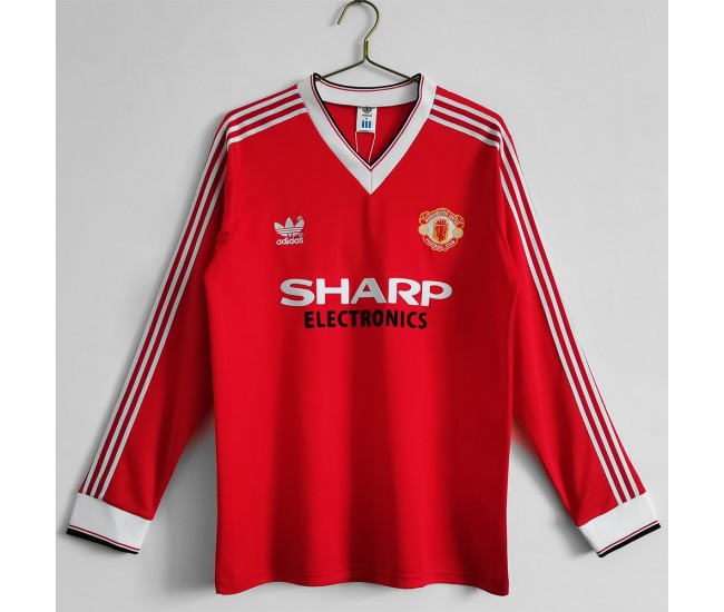 Manchester United FC Long Sleeve Home Retro Jersey 1983 