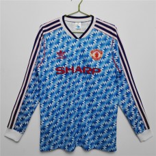 Manchester United FC Long Sleeve Away Retro Jersey 1990 