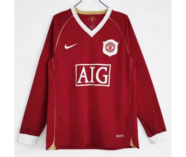 Manchester United FC Long Sleeve Home Retro Jersey 2006-2007