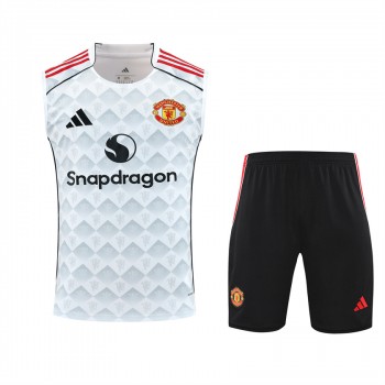 Manchester United Adult White Training Sleeveless Kit 2025-26