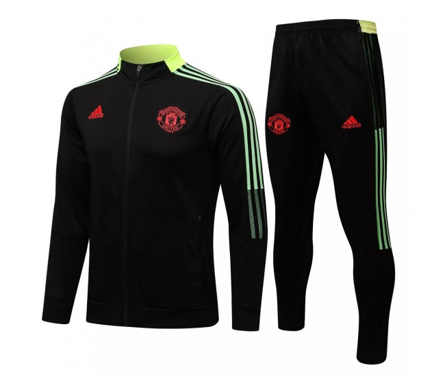 Manchester United Black Training Presentation Football Tracksuit 2021-22 Manchester United Black Training Presentation Football Tracksuit 2021-22