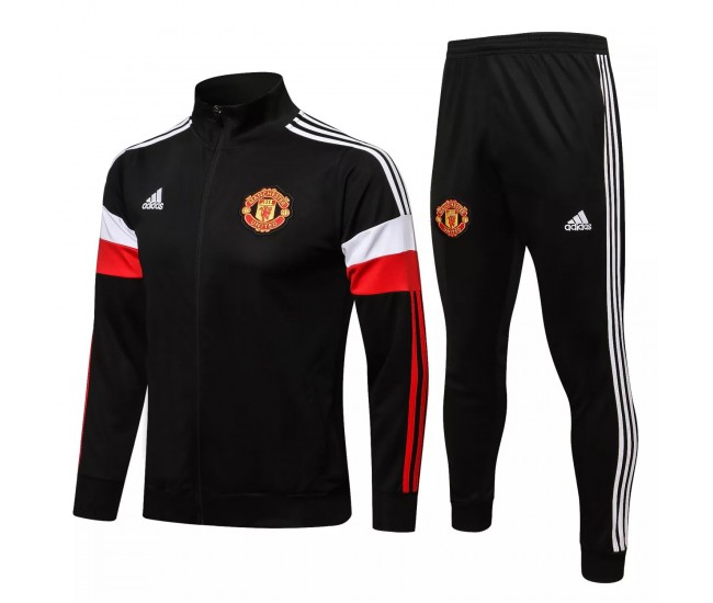 Manchester United Black Training Presentation Football Tracksuit 2021-22 Manchester United Black Training Presentation Football Tracksuit 2021-22