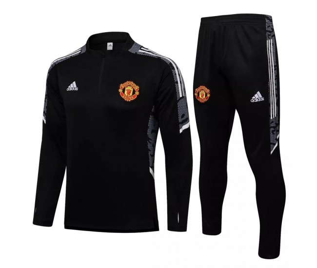 Manchester United Black Training Technical Football Tracksuit 2021-22 Manchester United Black Training Technical Football Tracksuit 2021-22