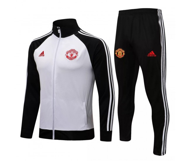 Manchester United White Training Technical Football Tracksuit 2021-22