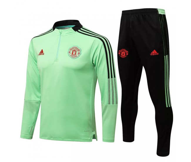 Manchester United Green Training Technical Football Tracksuit 2021-22 Manchester United Green Training Technical Football Tracksuit 2021-22