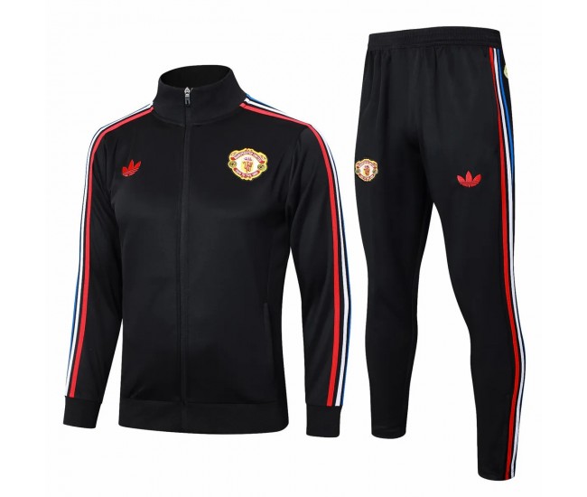 Manchester United FC Mens Black Training Presentation Football Tracksuit 24-25 Manchester United FC Mens Black Training Presentation Football Tracksuit 24-25