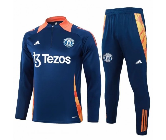 Manchester United FC Mens Navy Training Technical Football Tracksuit 24-25 Manchester United FC Mens Navy Training Technical Football Tracksuit 24-25