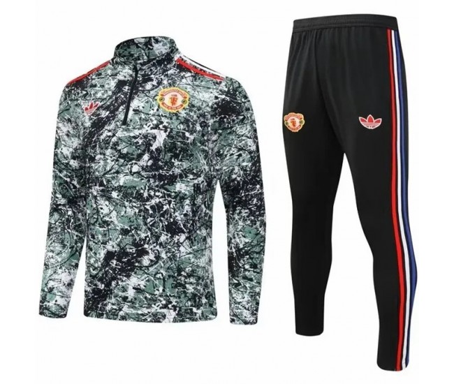 Manchester United FC Mens Stone Roses Training Technical Football Tracksuit 24-25 Manchester United FC Mens Stone Roses Training Technical Football Tracksuit 24-25
