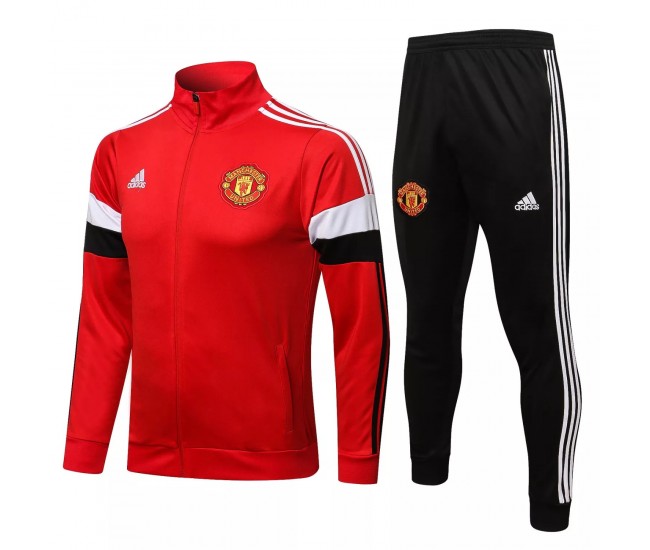 Manchester United Red Training Presentation Football Tracksuit 2021-22 Manchester United Red Training Presentation Football Tracksuit 2021-22
